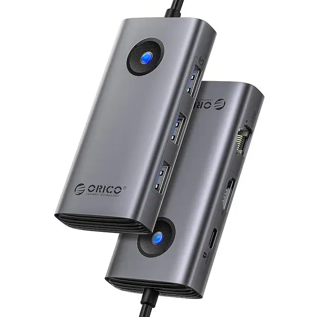 상품 이미지: 오리코 C타입 6IN1 멀티포트 허브 PD100W 충전 HDMI 4K 기가비트 이더넷 PW11-6PR