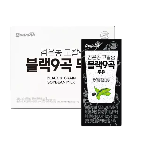 상품 이미지: 그레인랩 검은콩고칼슘 블랙9곡두유 190ml, 40개입, 1개