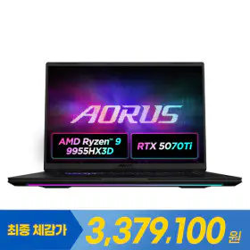 상품 이미지: 기가바이트 어로스 마스터 16 6XJ 체감가 337만 AMD R9 9955HX3D RTX5070Ti 32GB 1TB OLED 게이밍 노트북