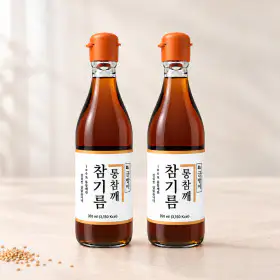 상품 이미지: 순수본가 통참깨 100% 참기름 350ml x 2개/ 1회착유 깨끗하고 고소한 참기름