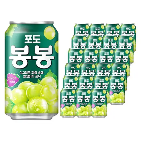 상품 이미지: 해태htb 포도봉봉, 340ml, 24개