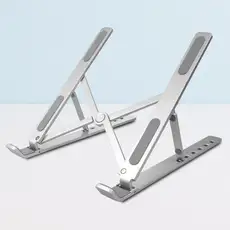 상품 이미지: 홈플래닛 접이식 휴대용 알루미늄 노트북 거치대 (휴대용 파우치 포함), 메탈릭 그레이, 1개