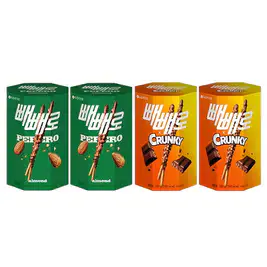상품 이미지: 롯데웰푸드 빼빼로 아몬드, 132g, 2개  + 크런키 ,140g, 2개