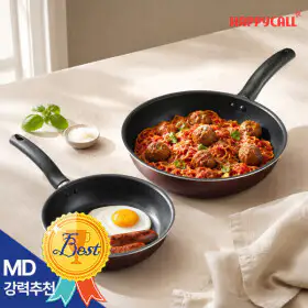 상품 이미지: 해피콜 국물 자작한 요리 깊은팬(냄비용) 올 뉴 컴포트 라이트 IH 인덕션 후라이팬 2종세트(20팬+24팬)