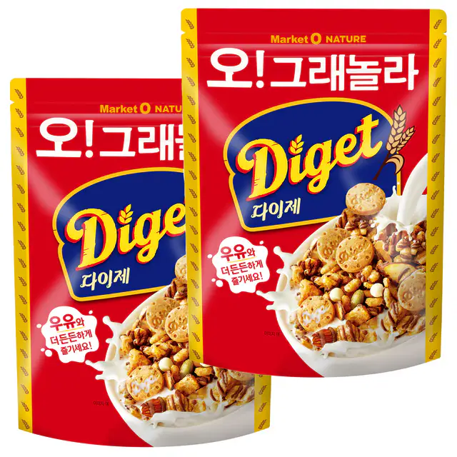 상품 이미지: 마켓오네이처 오 그래놀라 다이제 시리얼, 300g, 2개