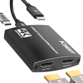 상품 이미지: c to hdmi 분배기 4in1 1:2 C타입 듀얼 모니터 확장 복제 젠더