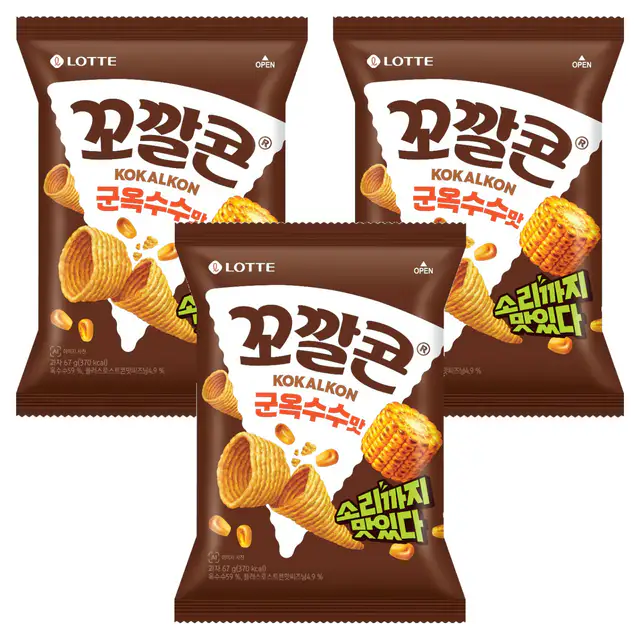 상품 이미지: 꼬깔콘 군옥수수맛, 67g, 3개