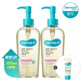 상품 이미지: [공식] 더마비 데일리 (대용량) 바디오일 300ml (프레쉬피치) x2개+튜브견본(랜덤)