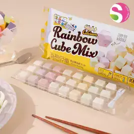 상품 이미지: [심야마트][단미푸드][늘편푸드] 칼슘쏙쏙 레인보우 큐브 MIX! 90g 8팩