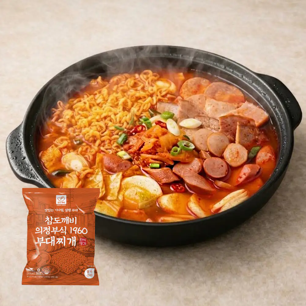 상품 이미지: 참도깨비 의정부식 1960 부대찌개 700g 햄 4종 소시지 가득
