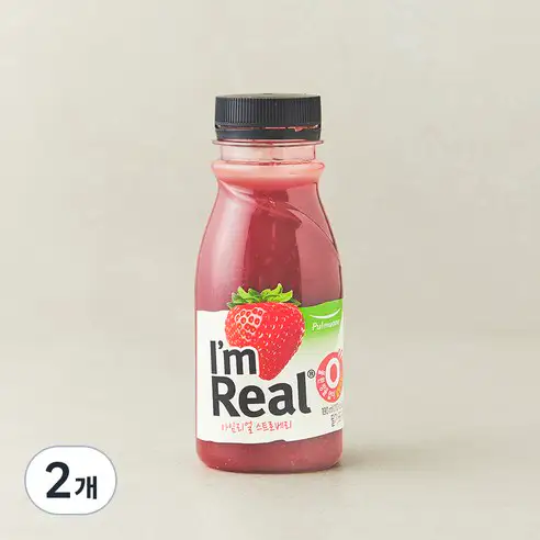 상품 이미지: 아임리얼 스트로베리 주스, 190ml, 2개