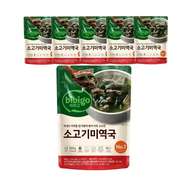 상품 이미지: CJ 비비고 소고기미역국, 500g, 6개