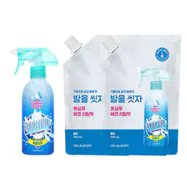 상품 이미지: 온더바디 발을씻자 코튼풋샴푸 쿨링, 385ml, 1개 + 리필 쿨링, 500ml, 2개