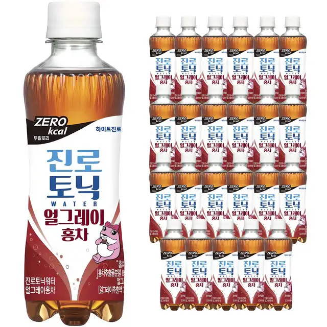 상품 이미지: 진로토닉워터 얼그레이홍차 제로칼로리, 300ml, 24개