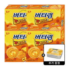 상품 이미지: 버터링 딥 황치즈맛 155g 4개 + 버터링 틴케이스