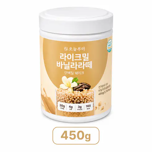 상품 이미지: 오늘부터 라이크밀 단백질 쉐이크 바닐라라떼맛, 450g, 1개