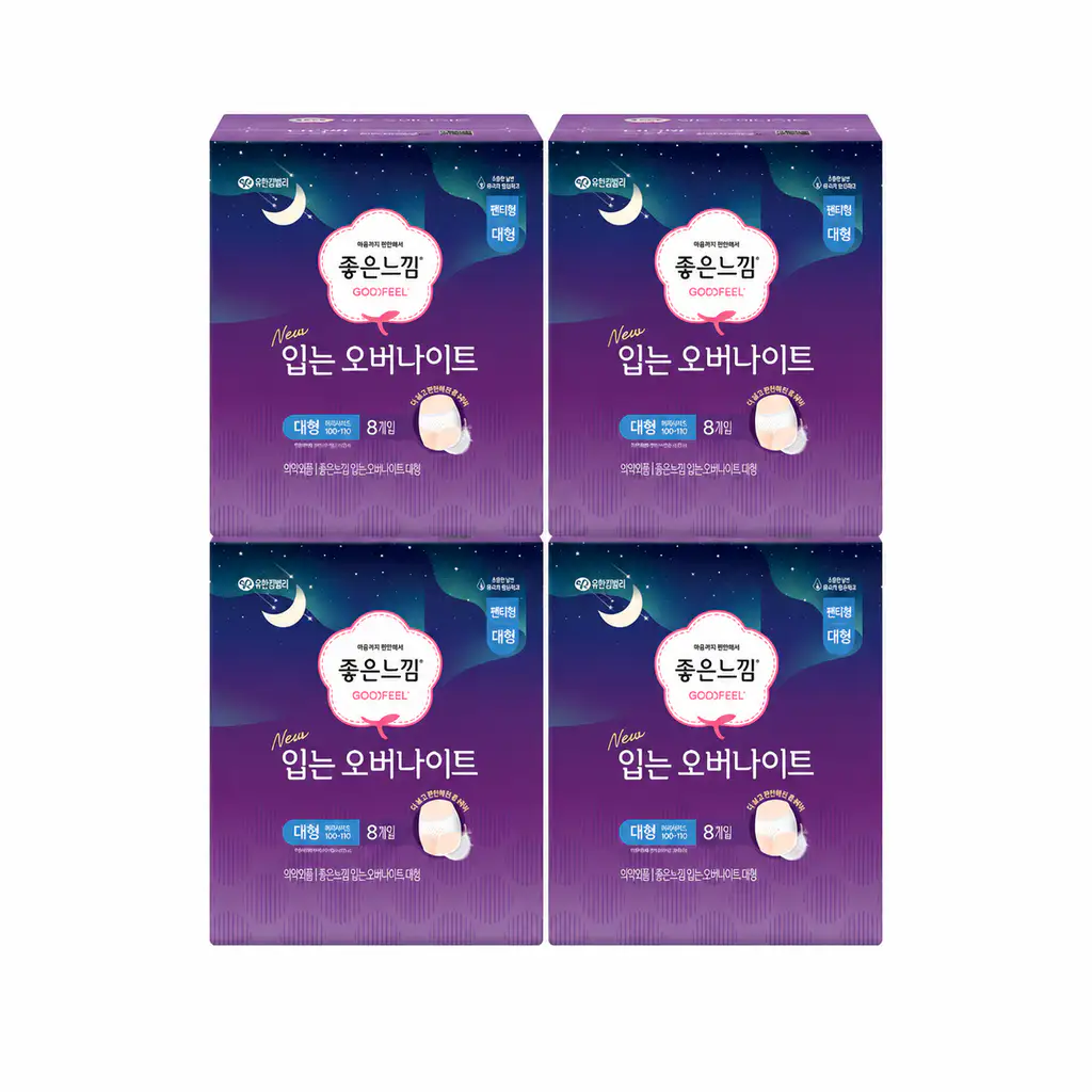 상품 이미지: 좋은느낌 오리지널 입는 오버나이트 8매 X 4팩 / 입는생리대, 팬티형 생리대