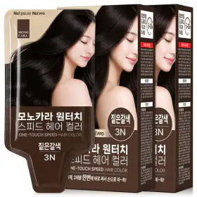 상품 이미지: 모노카라 원터치 스피드 헤어 컬러 새치염색 5개입 2박스 (총10회분) 셀프 거품형염색약