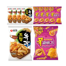 상품 이미지: 농심 조청유과 96g, 5개 + 꿀꽈배기 90g, 5개