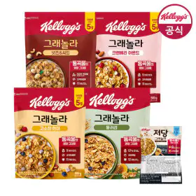 상품 이미지: 켈로그 그래놀라 시리얼 500G 4종 1+1+1 총 3팩 골라담기(현미/통귀리/넛츠앤씨드/크랜베리) + 증정 40g