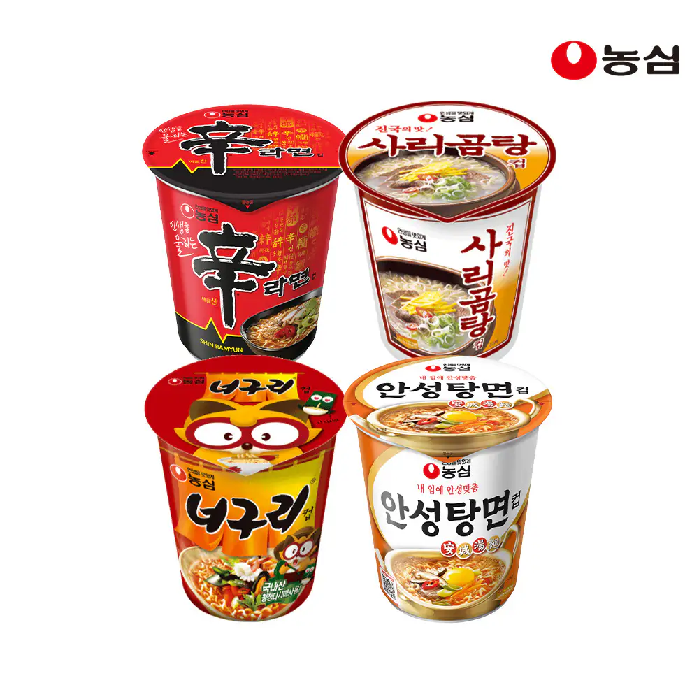 상품 이미지: 농심 컵라면 (신라면 , 사리곰탕 , 얼큰한너구리 , 안성탕면) 각 6개 총 24개