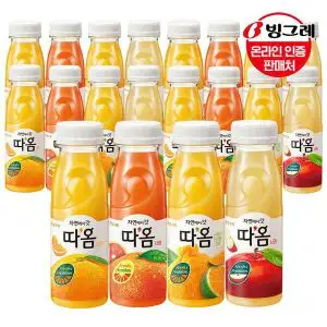 상품 이미지: eTV 빙그레 따옴 주스 4종 20병 /천혜향/자몽/오렌지/사과35680692