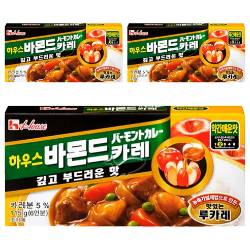 상품 이미지: 농심 하우스 바몬드카레 약간매운맛, 115g, 3개