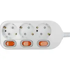 상품 이미지: 번개표 개별스위치 멀티탭 3구 WI-MC21633V, 1.5m, 화이트, 1개