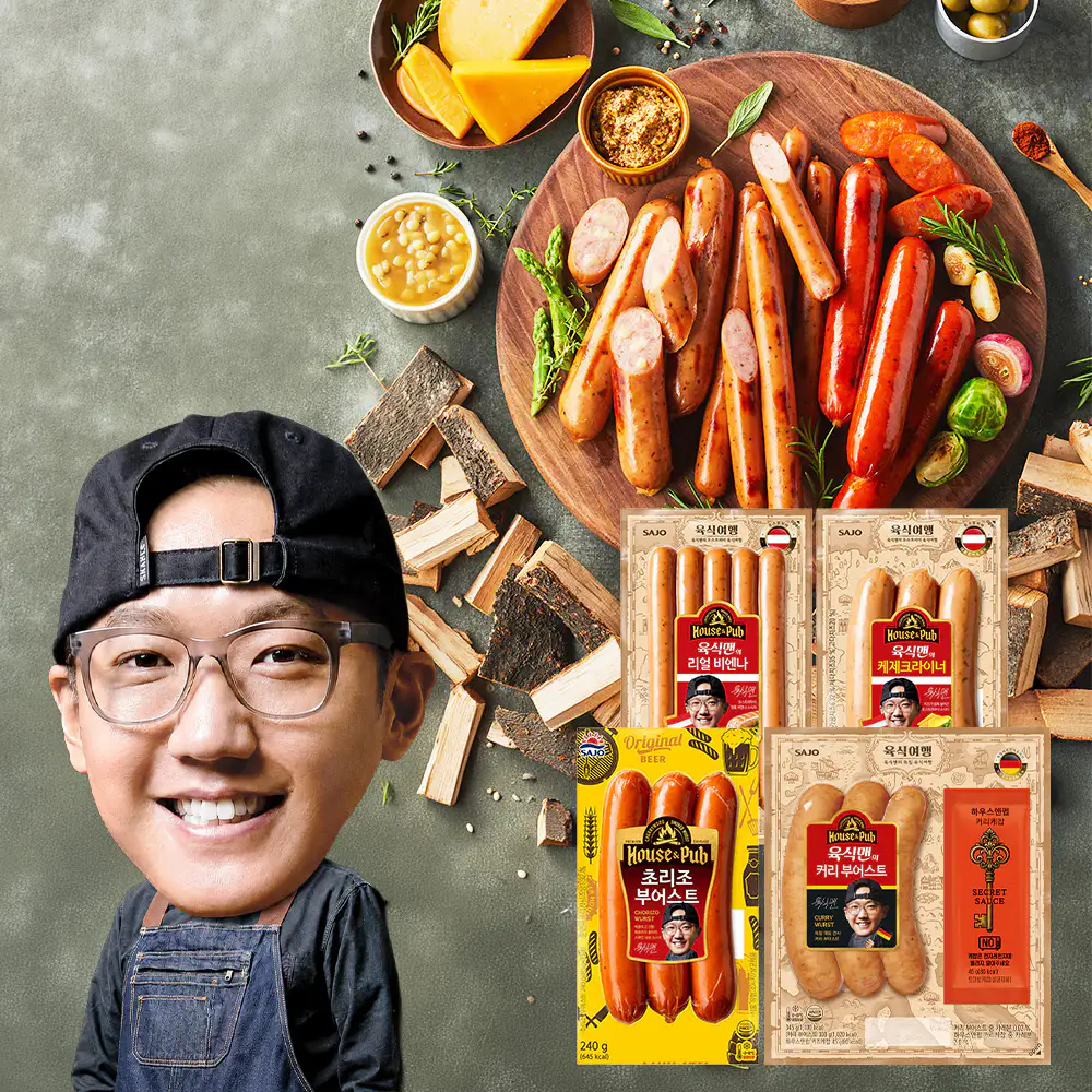 상품 이미지: 대림냉장 육식맨 소시지 4종 4개 택 1 케제크라이너 비엔나 초리조부어스트 커리부어스트