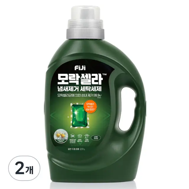 상품 이미지: 피지 모락셀라 냄새제거 빨래쉰내 실내건조 세탁세제 본품 허브향, 2.1L, 2개