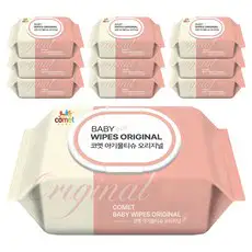 상품 이미지: 코멧 오리지널 유아용 아기물티슈 캡형, 50g, 100매, 10개