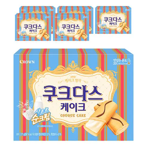 상품 이미지: 쿠크다스 케이크 과자, 77g, 6개