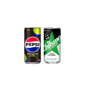 상품 이미지: 펩시제로 210ml 30캔 +사이다제로 210ml 30캔 제로칼로리 / 다이어트 콜라 / 청량음료 / 탄산음료 / 탄산