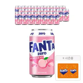 상품 이미지: [코카콜라] 환타 피치제로, 350ml, 24개 + 증정(북마크,주문시 100% 증정)