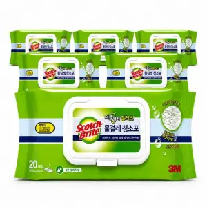 상품 이미지: 3M 스카치브라이트 물걸레 청소포 37cmX20cm 대형  6개입