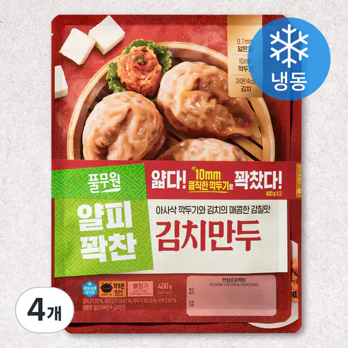 상품 이미지: 풀무원 얇은피 꽉찬속 김치만두 (냉동), 400g, 4개