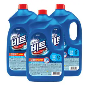 상품 이미지: 비트 딥클린파워 액체세탁세제 일반/드럼 겸용 용기 4L 3개