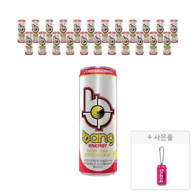 상품 이미지: [코카콜라] 뱅 에너지 체리바닐라 355ml, 24입 + 증정(뱅 에너지 캔 오프너 키링, 주문시 100% 증정)