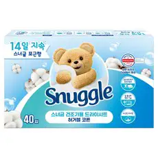 상품 이미지: 스너글 건조기용 드라이시트 허거블 코튼, 40개입, 1개