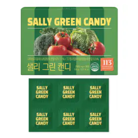 상품 이미지: 그레이스랩 샐리 그린 캔디 1box 2000mg x 30정 샐러드캔디 113가지 야채와 과일을 한알에