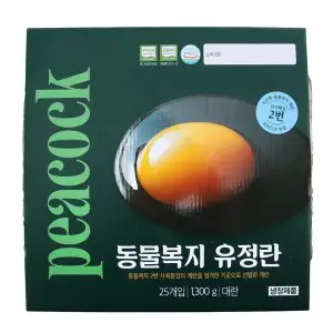 상품 이미지: 피코크 동물복지 유정란 25구 (대란 1300g)
