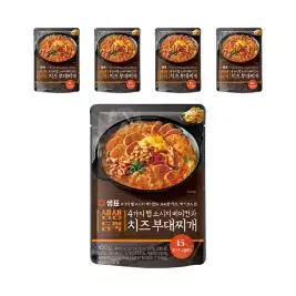 상품 이미지: 샘표 생생듬뿍 4가지 햄 소시지 베이컨과 치즈 부대찌개 450g, 5개