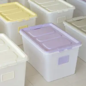상품 이미지: 스퀘어 리빙박스 72L 4개 수납정리함 대용량 리빙박스 수납 캠핑용품 수납 창고정리 공간박스 정리함