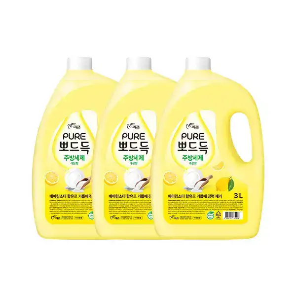 상품 이미지: 퓨어 뽀드득 주방세제 레몬향 3L, 3개