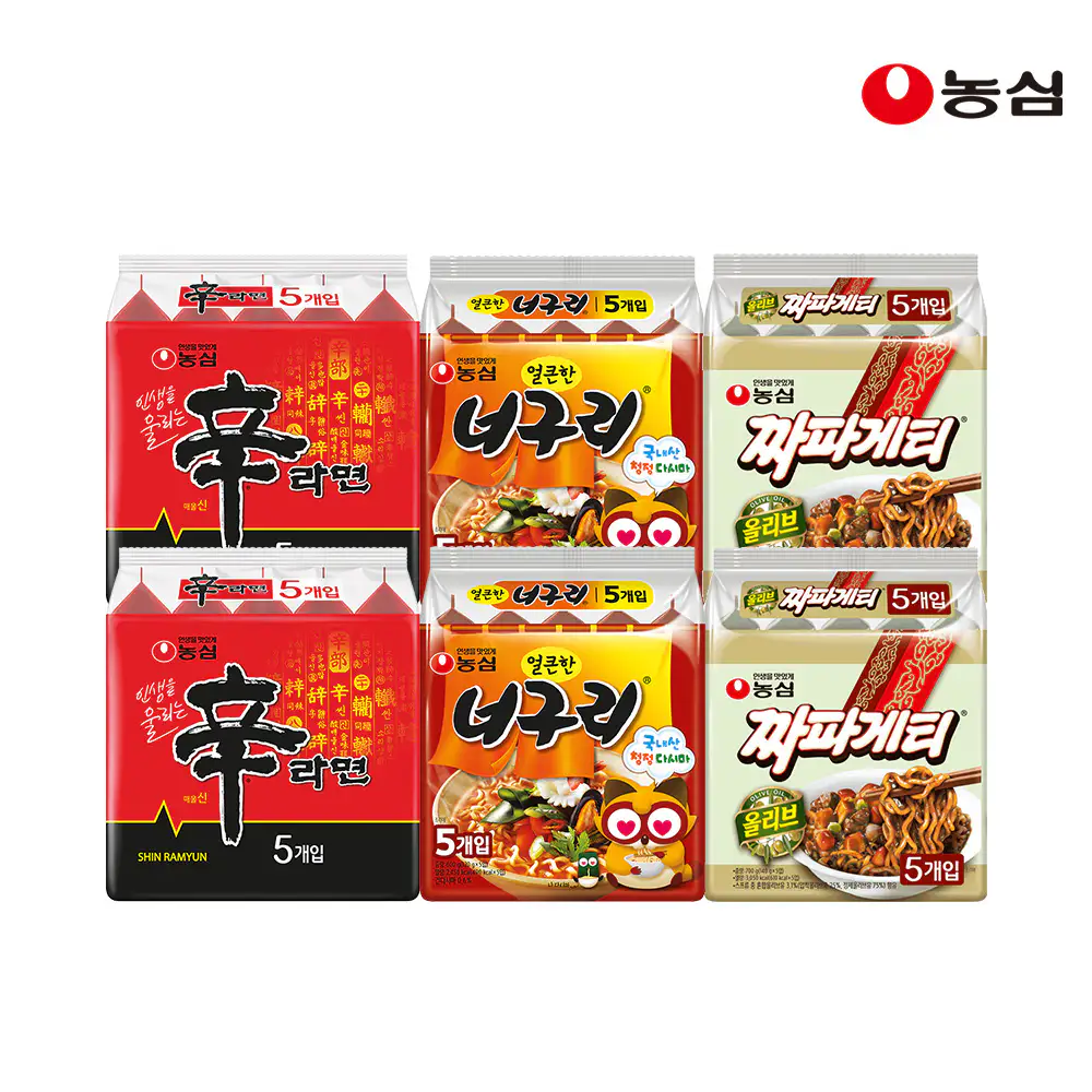 상품 이미지: 농심 신신너너짜짜 신라면+얼큰한너구리+짜파게티 각 10개 (총 30개)