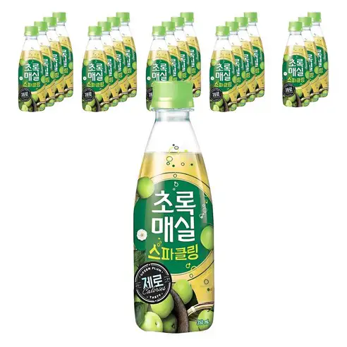 상품 이미지: 초록매실 스파클링 제로, 350ml, 20개