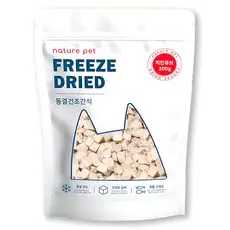 상품 이미지: 네이처펫 반려동물 동결건조 간식, 치킨 큐브맛, 300g, 1개