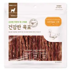 상품 이미지: 굿데이 강아지 건강한 육포, 오리가슴살 스틱, 300g, 1개