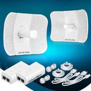 상품 이미지: 무선 브리지 LBE-5AC-GEN2 사전 구성 번들: Ubiquiti LiteBeam 5AC GEN2 2개 100% 야외 포인트 투 포인트