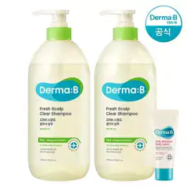 상품 이미지: [공식] 더마비 프레쉬 스칼프 클리어 샴푸 (베르가못그린) 1000ml x2개+튜브견본(랜덤)
